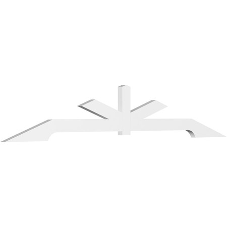 Ekena Millwork Vanguard Architectural Grade PVC Gable Bracket, 108"W x 18"H x 2"D x 4"F, 4/12 Pitch GBP108X18X0204VAN00